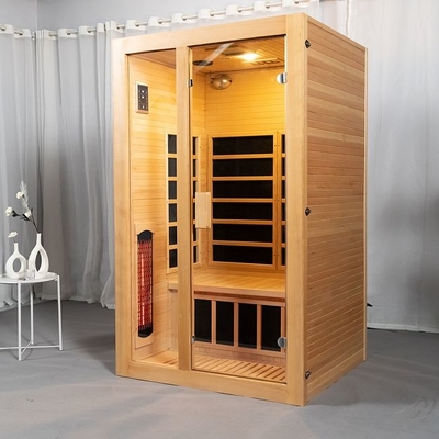 Hemlock Düşük EMF 2 Kişi Kapalı Ahşap Tam Spektrumlu Ev Sauna Odası
