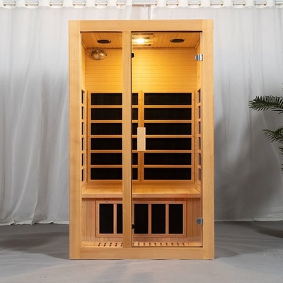 Hemlock Düşük EMF 2 Kişi Kapalı Ahşap Tam Spektrumlu Ev Sauna Odası