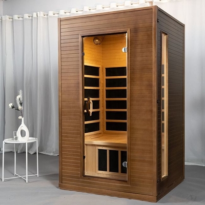 Daire Kapalı Karbon Fiber Isıtıcılar Ahşap Kızılötesi Sauna Odası Hemlock
