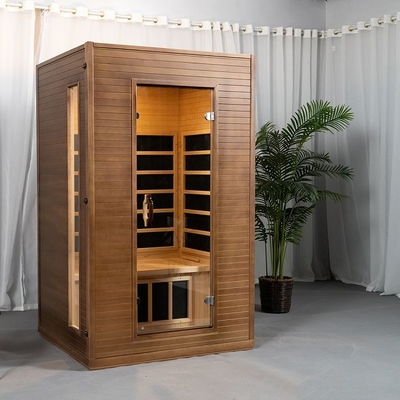 Daire Kapalı Karbon Fiber Isıtıcılar Ahşap Kızılötesi Sauna Odası Hemlock