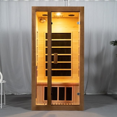 Hemlock Ahşap Kapalı Ev Tam Spektrumlu Sauna 2 Kişi Boyutu OEM Kabul Edilebilir
