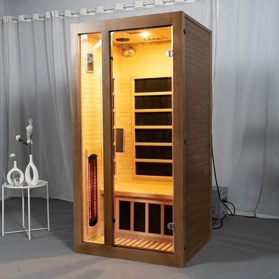 Hemlock Ahşap Kapalı Ev Tam Spektrumlu Sauna 2 Kişi Boyutu OEM Kabul Edilebilir