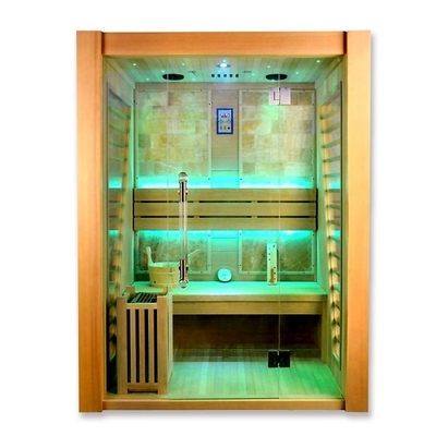 3 Kişilik Geleneksel Buhar Ahşap Kapalı Elektrikli Isıtıcı Sauna Odası