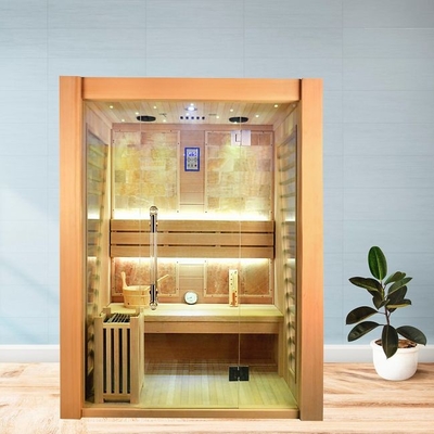 Elektrikli Isıtıcılı 3 Kişilik Kapalı Hemlock Ahşap Buharlı Sauna Odası