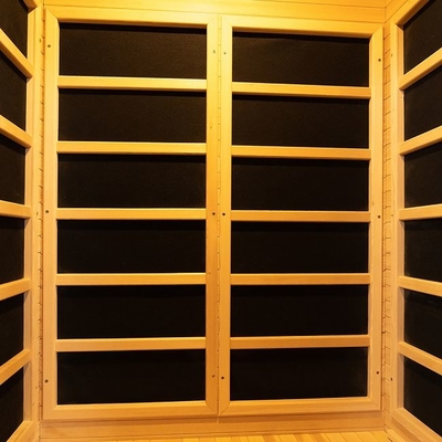 Ahşap Dikdörtgen Ev Sauna Odası Seramik Isıtma ile Sıvılaşmış Cam 0-60 Dakika Zamanlayıcısı