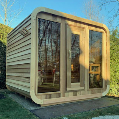 Hemlock / Red Cedar Cube Outdoor Kuru Sauna 6 Kişilik