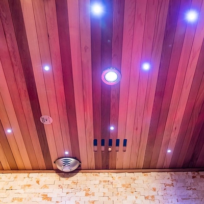 Masif Ahşap Kırmızı Sedir Lüks Kapalı Tam Spektrum Sauna Odası 3 Kişilik