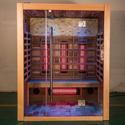 Masif Ahşap Kırmızı Sedir Lüks Kapalı Tam Spektrum Sauna Odası 3 Kişilik