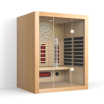 Kanada Kırmızı Sedir Tam Spektrum 3 Kişilik Kuru Ahşap Sauna Odası Kapalı