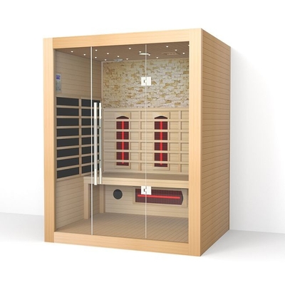 Kanada Hemlock Tam Spektrumlu Kuru Ahşap Kapalı Sauna Odası 3 Kişilik