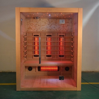 Kanada Hemlock Tam Spektrumlu Kuru Ahşap Kapalı Sauna Odası 3 Kişilik