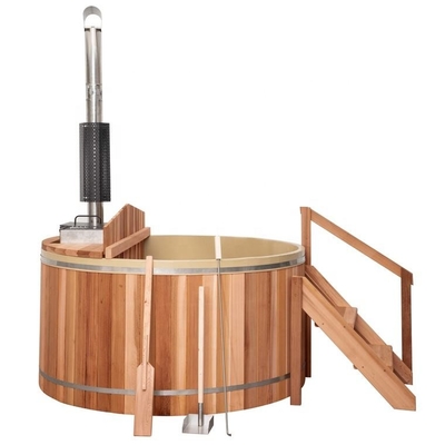 Cedar Wood Jakuzi Buharlı Sauna Odası Odun Sobalı