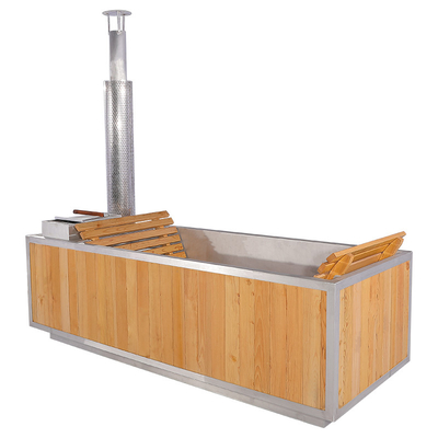 Spa için Açık Odun Yakma Jakuzi Kare Buhar Sauna Odası