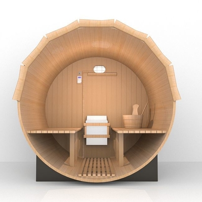 Sundurmalı Geleneksel Buharlı Isıtıcı Açık Ahşap Varil Sauna Odası