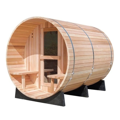 Sundurmalı Geleneksel Buharlı Isıtıcı Açık Ahşap Varil Sauna Odası