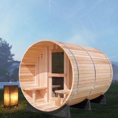 Sundurmalı Geleneksel Buharlı Isıtıcı Açık Ahşap Varil Sauna Odası