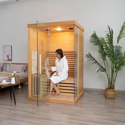 Hemlock Elektrikli Soba Isıtıcı Kapalı Ahşap Buhar Sauna Odası 2 Kişilik