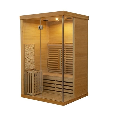 3KW Ev İç Mekan Kullanımı 2 Kişilik Geleneksel Buhar Ahşap Sauna Odası