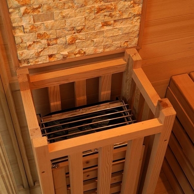 3KW Ev İç Mekan Kullanımı 2 Kişilik Geleneksel Buhar Ahşap Sauna Odası