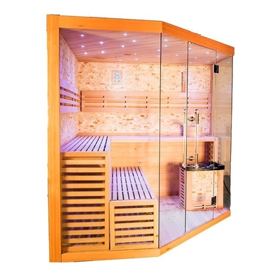 6000W Soba Isıtıcı Kapalı Kullanım Kırmızı Sedir Ağacı Buharlı Sauna Odası 6 Kişilik
