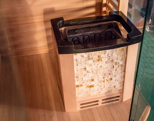 6000W Soba Isıtıcı Kapalı Kullanım Kırmızı Sedir Ağacı Buharlı Sauna Odası 6 Kişilik