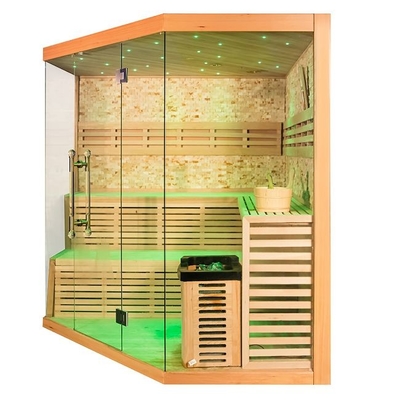 6000W Soba Isıtıcı Kapalı Kullanım Kırmızı Sedir Ağacı Buharlı Sauna Odası 6 Kişilik