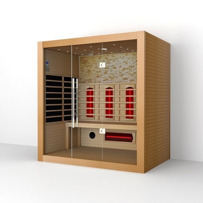 Tam Spektrumlu ve Karbon Isıtıcı Ahşap Kapalı Kuru Sauna 4 Kişilik