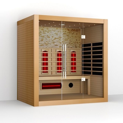 Tam Spektrumlu ve Karbon Isıtıcı Ahşap Kapalı Kuru Sauna 4 Kişilik