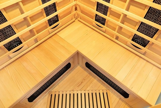 Kırmızı Sedir Ağacı Kapalı Seramik Isıtıcı Kızılötesi Sauna Odası Modern Tasarım