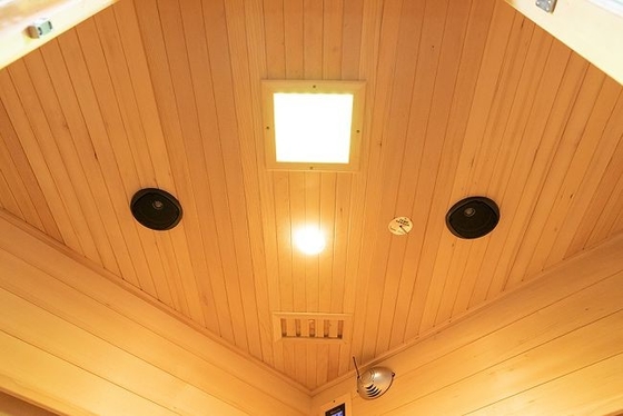 Kanadalı Hemlock Oturma Odası Köşe Kızılötesi Sauna Odası 3 ~ 4 Kişi Kullanımı