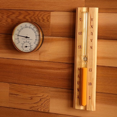 Açık Rustik Sedir Buharlı Sauna Bitümlü Kiremit Çatılı Yuvarlak Kare