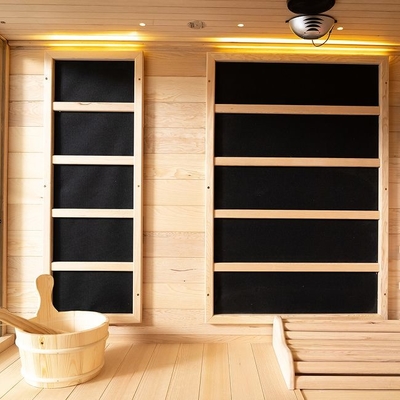 Masif Ahşap Hemlock Kapalı Kombinasyon Kızılötesi Buharlı Sauna 4 Kişilik