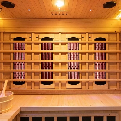 Masif Ahşap Hemlock Kapalı Kombinasyon Kızılötesi Buharlı Sauna 4 Kişilik