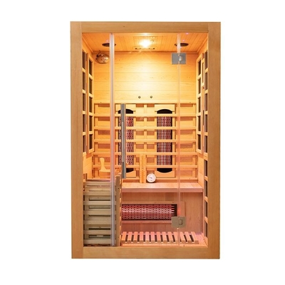 Kapalı Ahşap Küçük Kızılötesi &amp; Buhar Kombinasyonu Sauna 2 Kişilik