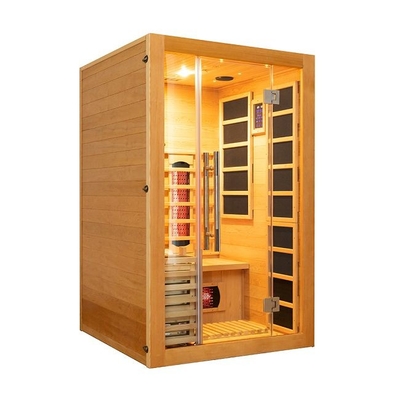 Kapalı Ahşap Küçük Kızılötesi &amp; Buhar Kombinasyonu Sauna 2 Kişilik