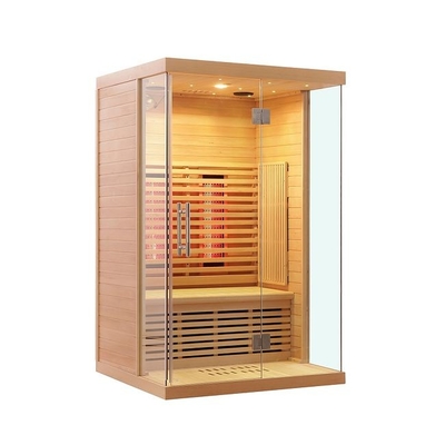 Ev İçin Tam Spektrumlu ve Karbon Isıtıcı Masif Ahşap 2 Kişi Kızılötesi Sauna