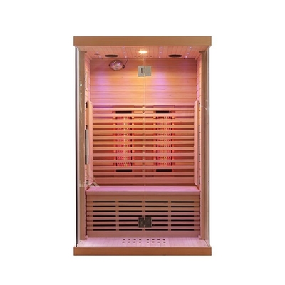 Ev İçin Tam Spektrumlu ve Karbon Isıtıcı Masif Ahşap 2 Kişi Kızılötesi Sauna