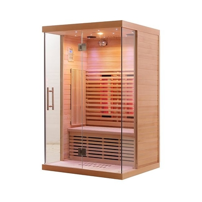 Ev İçin Tam Spektrumlu ve Karbon Isıtıcı Masif Ahşap 2 Kişi Kızılötesi Sauna