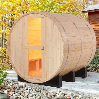 Baldıran otu Ahşap Ev Ticari Dış Mekan Geleneksel Buhar Fıçısı Sauna 6 Kişilik