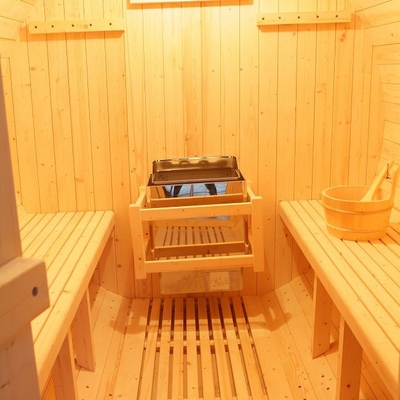 Baldıran otu Ahşap Ev Ticari Dış Mekan Geleneksel Buhar Fıçısı Sauna 6 Kişilik