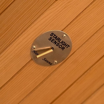 Karbon Panel Isıtıcı Hemlock Ahşap Kapalı Recliner Uzak Kızılötesi Sauna 2 Kişi