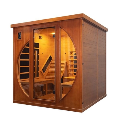 Smatmak 1350W Uzak Kızılötesi Sauna LED Ağaç Renkli Güç Saunası Şeffaf Tempered Cam