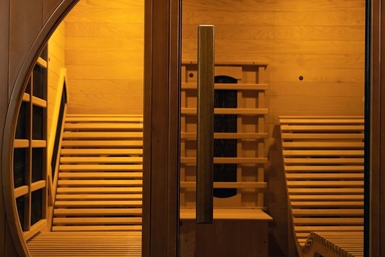 LED Işık ve Tam Spektrum Karbon Panelli Şeffaf Tempered Glass Far Infrared Sauna