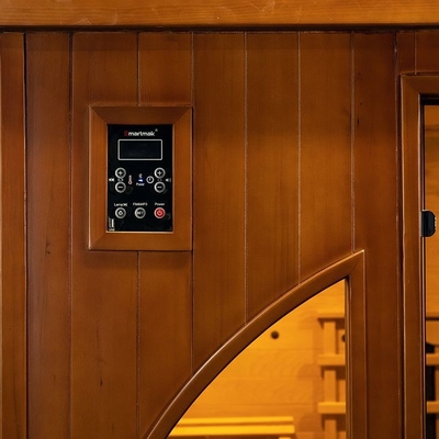 LED Işık ve Tam Spektrum Karbon Panelli Şeffaf Tempered Glass Far Infrared Sauna