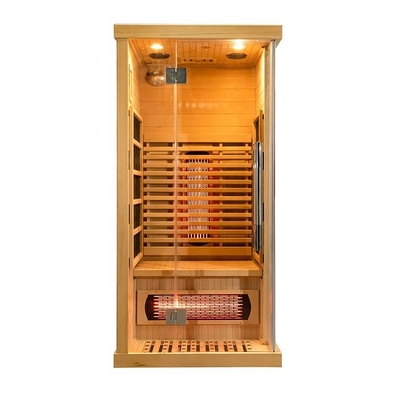 Lüks Katı Ahşap Kanada Hemlock 1 Kişi Ev Kızılötesi Sauna Ahşap Küçük