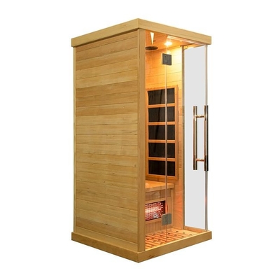 Lüks Katı Ahşap Kanada Hemlock 1 Kişi Ev Kızılötesi Sauna Ahşap Küçük