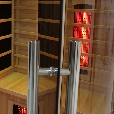 Deluxe Masif Ahşap Tam Spektrumlu ve Karbon Isıtıcı 2 Kişilik Kızılötesi Sauna Kapalı