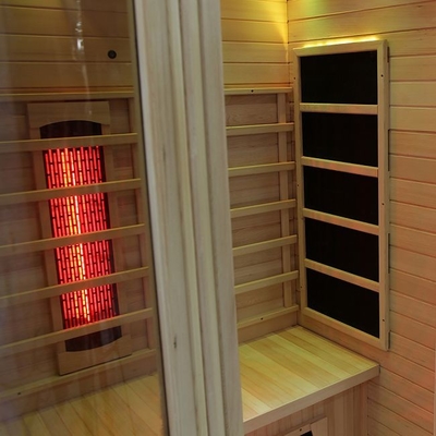 Deluxe Masif Ahşap Tam Spektrumlu ve Karbon Isıtıcı 2 Kişilik Kızılötesi Sauna Kapalı