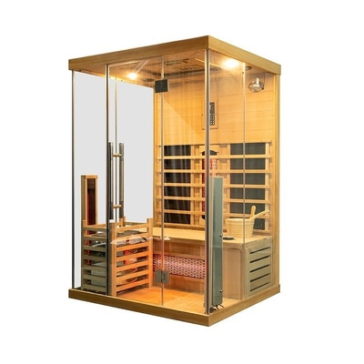 Muhteşem 3 Kişilik Kapalı Ahşap Geleneksel Buhar Ve Kızılötesi Sauna Kombine