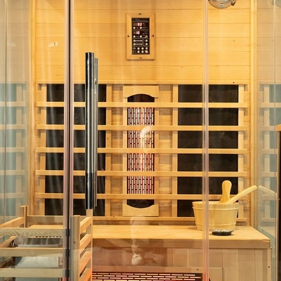 Muhteşem 3 Kişilik Kapalı Ahşap Geleneksel Buhar Ve Kızılötesi Sauna Kombine